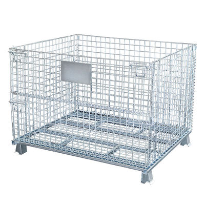 品質  Medium Duty 1000KG Capacity 50x50 Folding Wire Mesh Container 工場