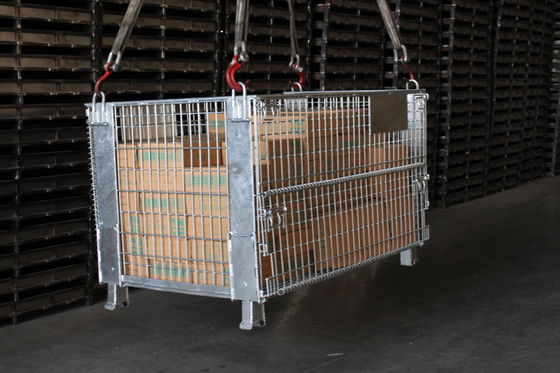 兵站学は上塗を施してある1000kg 50*100mmの金網のボックス パレットを亜鉛でメッキする
