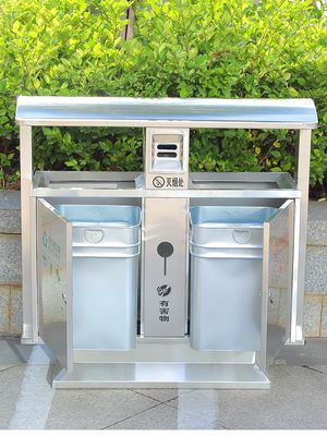 ゴミ箱をリサイクルする銀製の支持できる1mの高さ